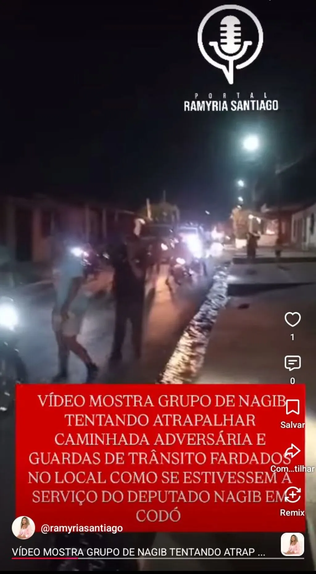 VÍDEO MOSTRA GRUPO DE NAGIB TENTANDO ATRAPALHAR CAMINHADA ADVERSÁRIA E GUARDAS DE TRÂNSITO FARDADOS NO LOCAL COMO SE ESTIVESSEM A SERVIÇO DO DEPUTADO NAGIB EM CODÓ
