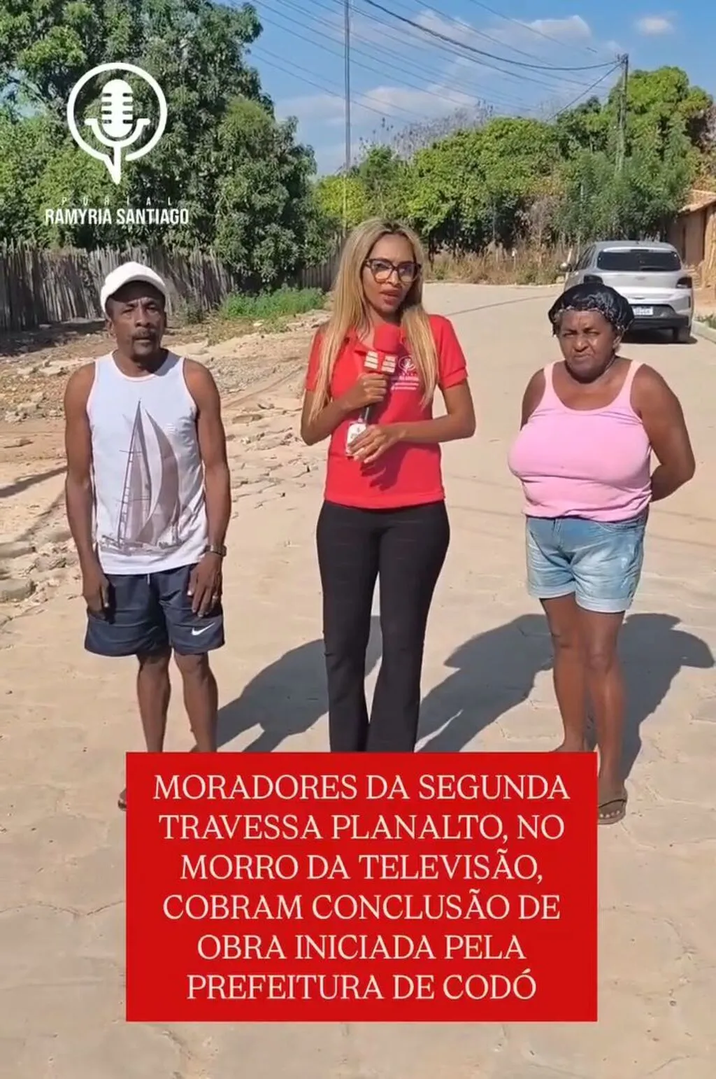 MORADORES DA SEGUNDA TRAVESSA PLANALTO, NO MORRO DA TELEVISÃO, COBRAM CONCLUSÃO DE OBRA INICIADA PELA PREFEITURA DE CODÓ