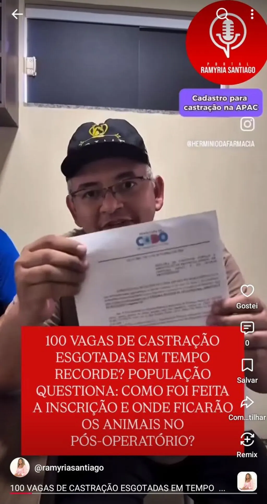 100 VAGAS DE CASTRAÇÃO ESGOTADAS EM TEMPO RECORDE? POPULAÇÃO QUESTIONA: COMO FOI FEITA A INSCRIÇÃO E ONDE FICARÃO OS ANIMAIS NO PÓS-OPERATÓRIO?